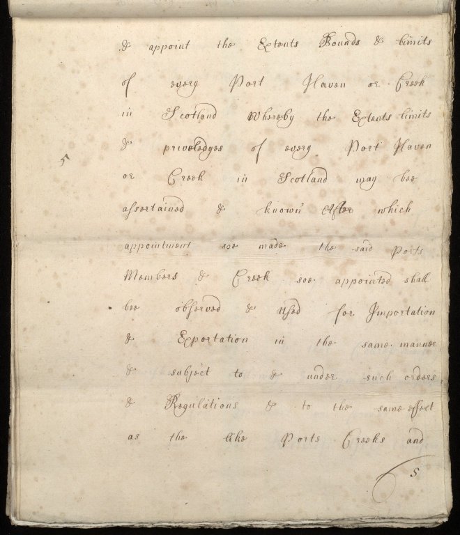 [Commission by Queen Anne to John Adair and others to appoint the town of Borrowstounness (Bo'ness) to be a port and to fix the bounds thereof] [05 of 39]